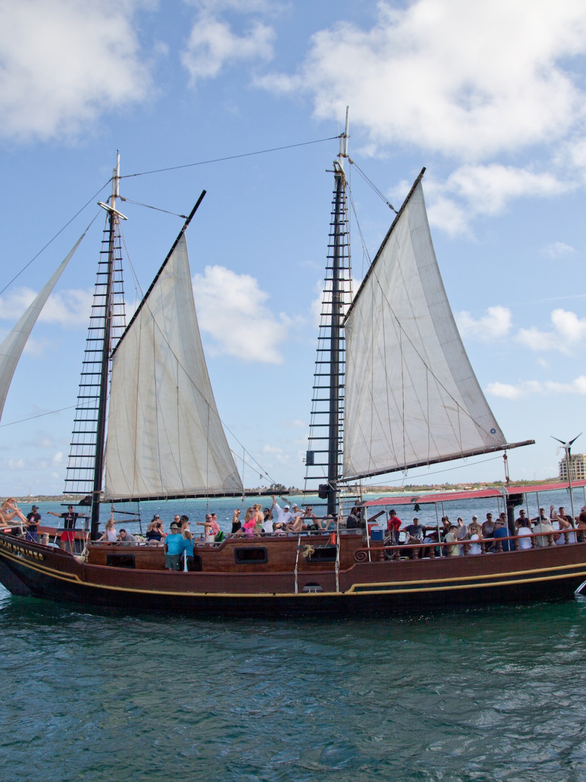 a large ship in the water