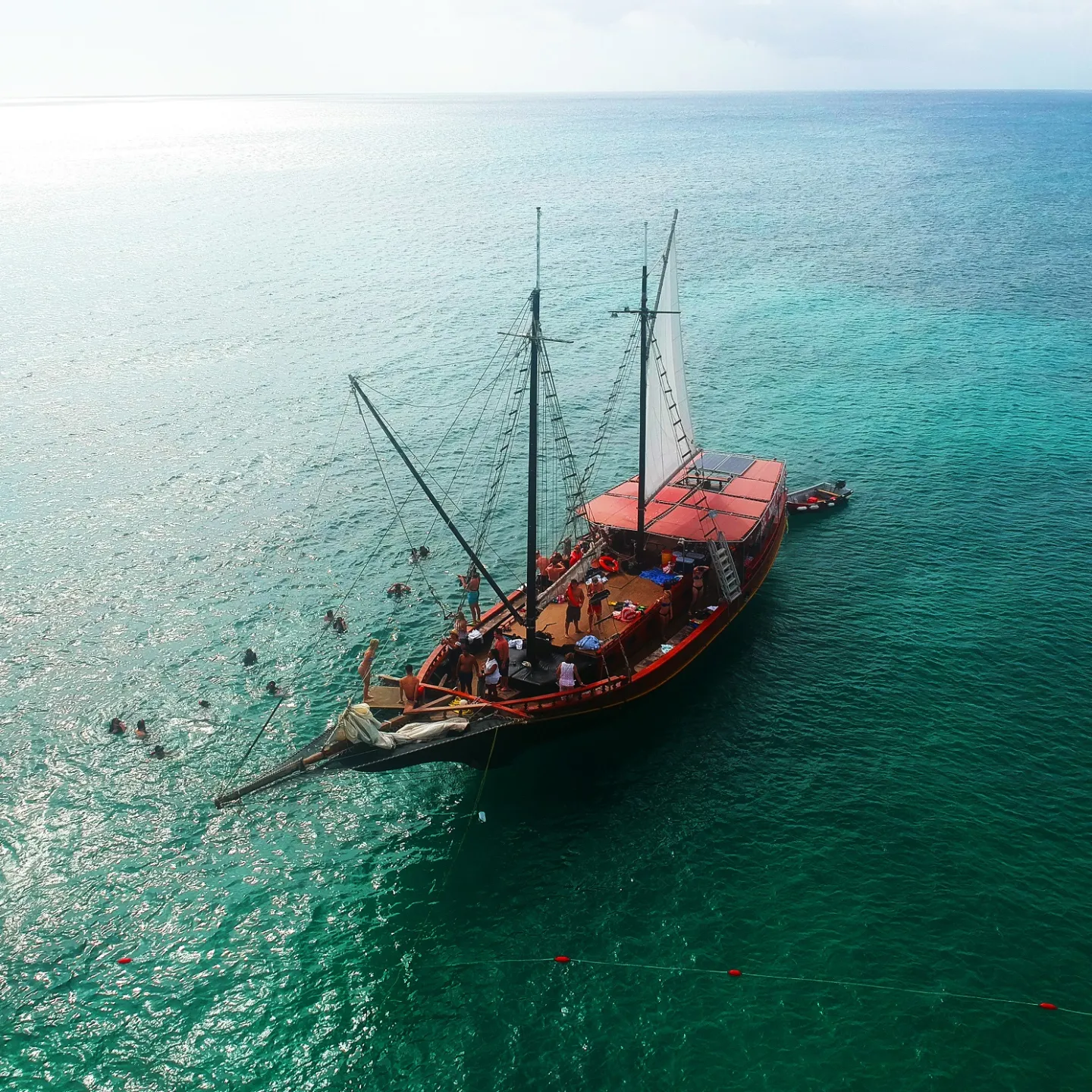 a small boat in a body of water