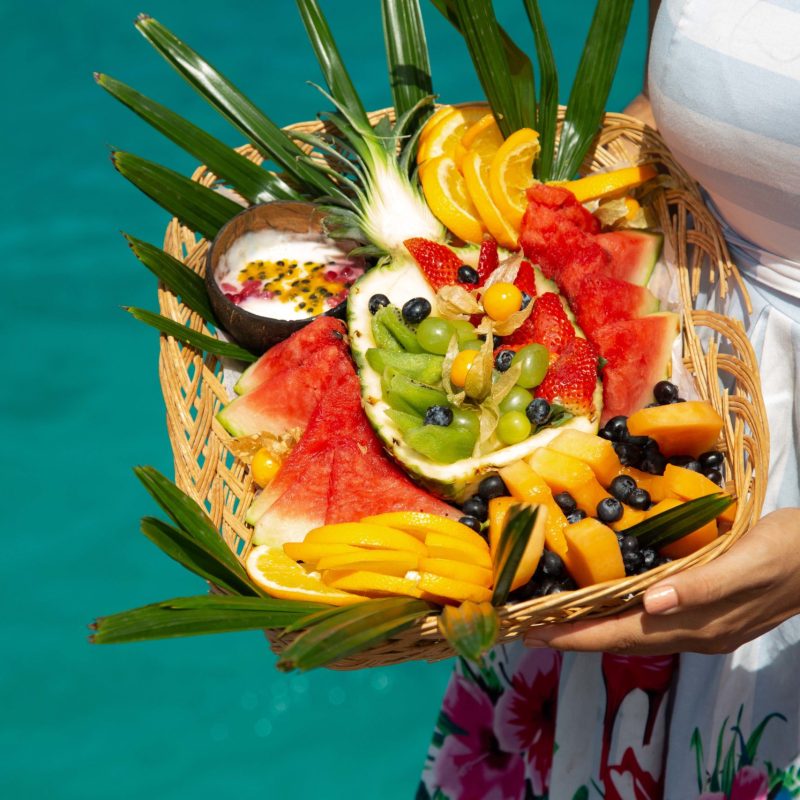 a person holding a flower