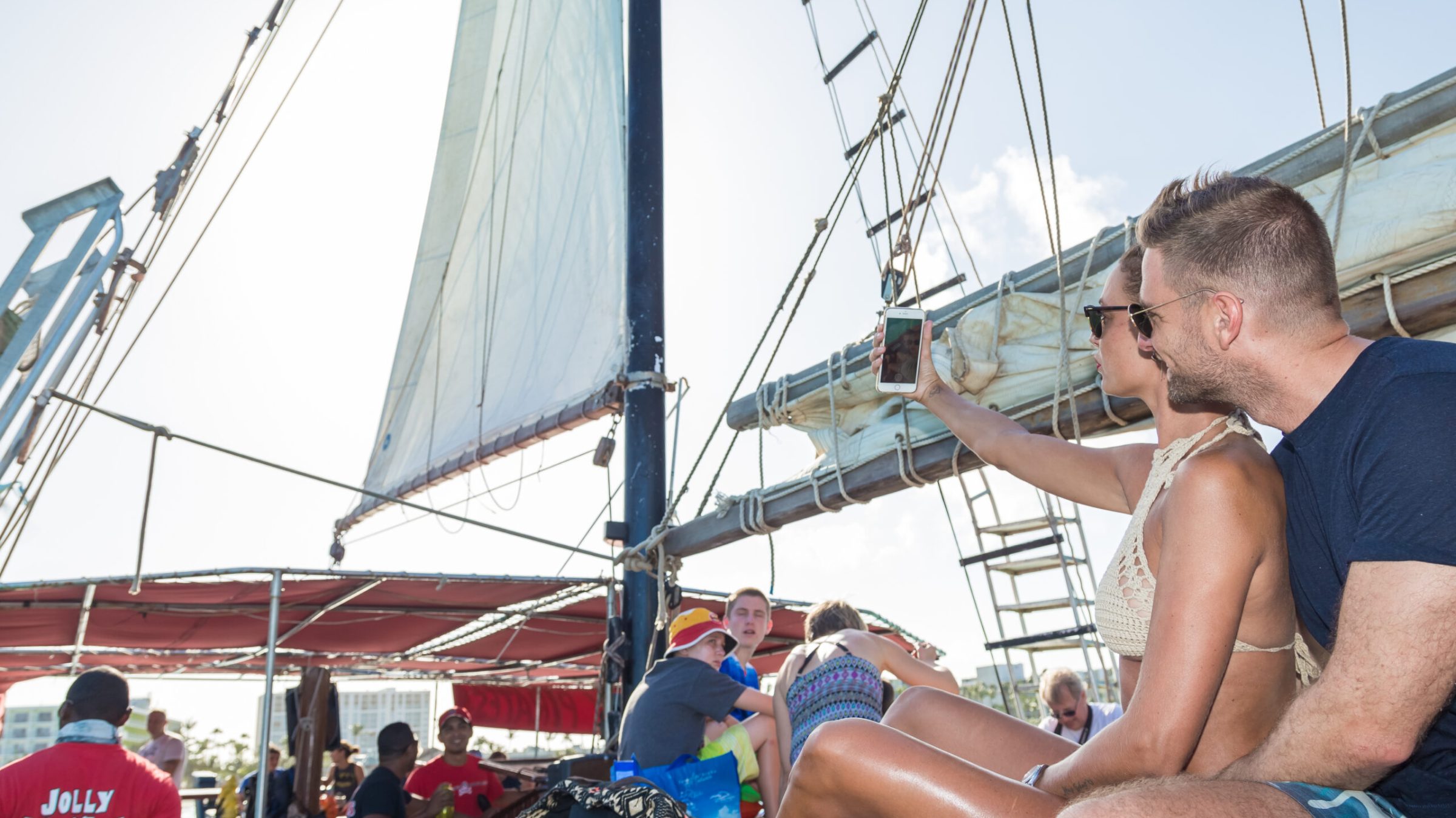 a man sitting on a boat