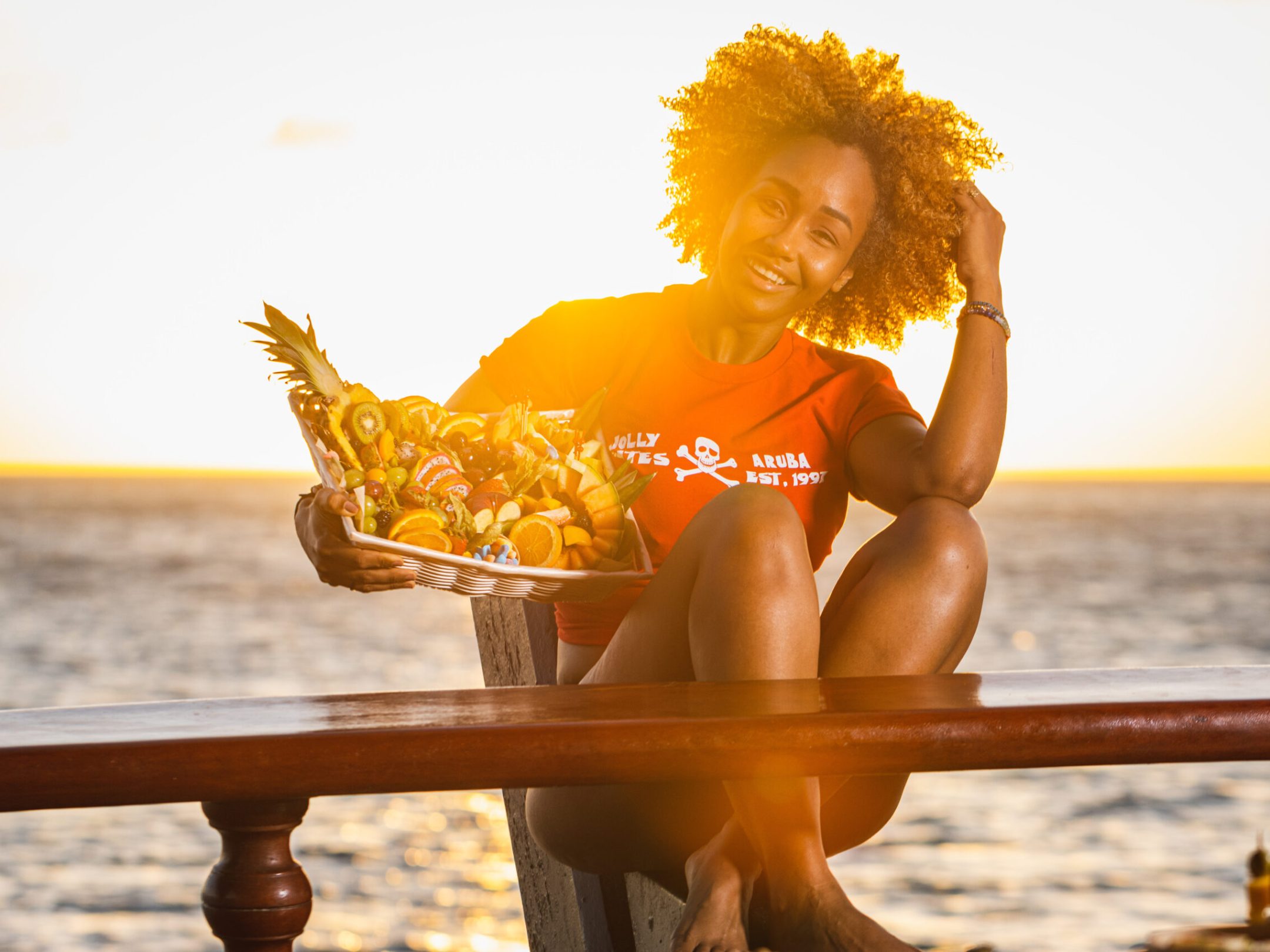 a person sitting at a beach