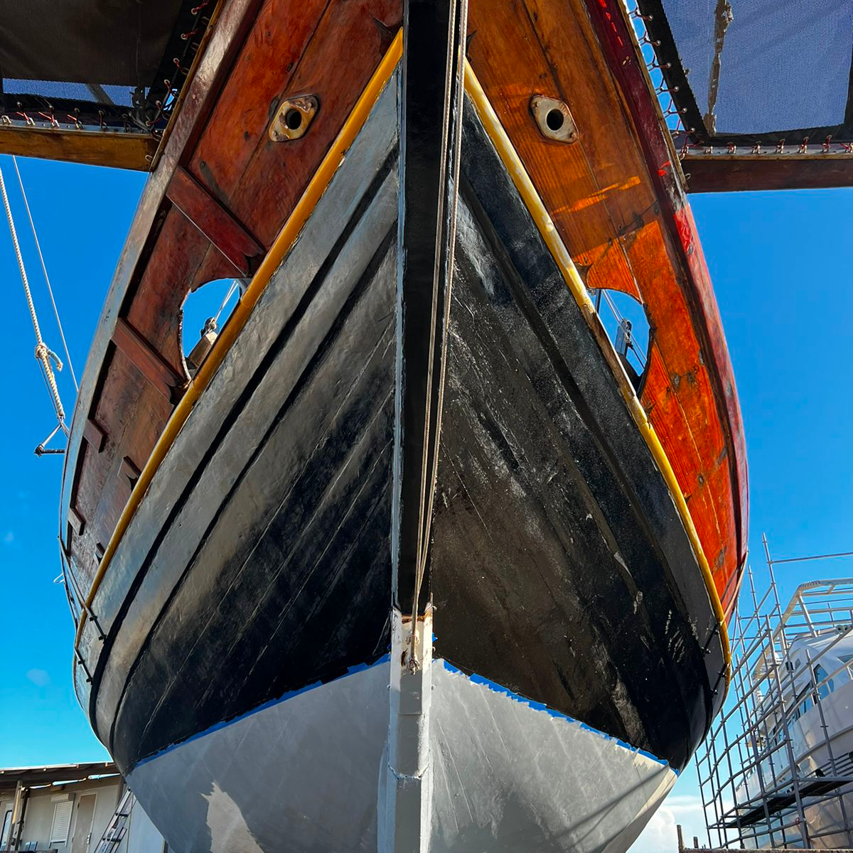 a close up of a boat